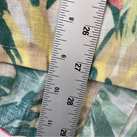 JM Collection Shirt Women 24W Colorful 100% Linen Button Front Tropical Casual - Picture 5 of 8